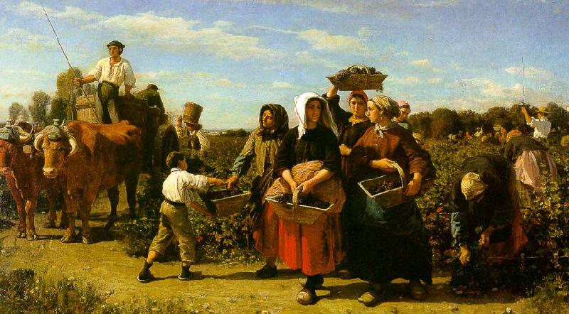 Jules Breton The Vintage at the Chateau Lagrange